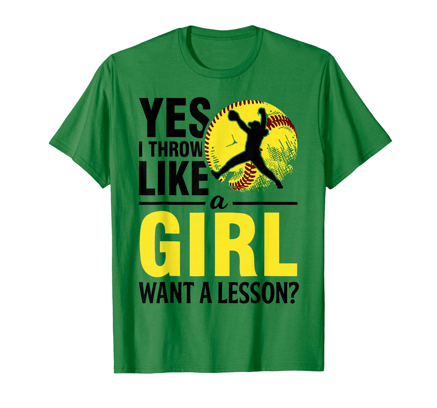 Softball Yes I Throw Like Girl Teen Women Funny Graphic Tees T-Shirt