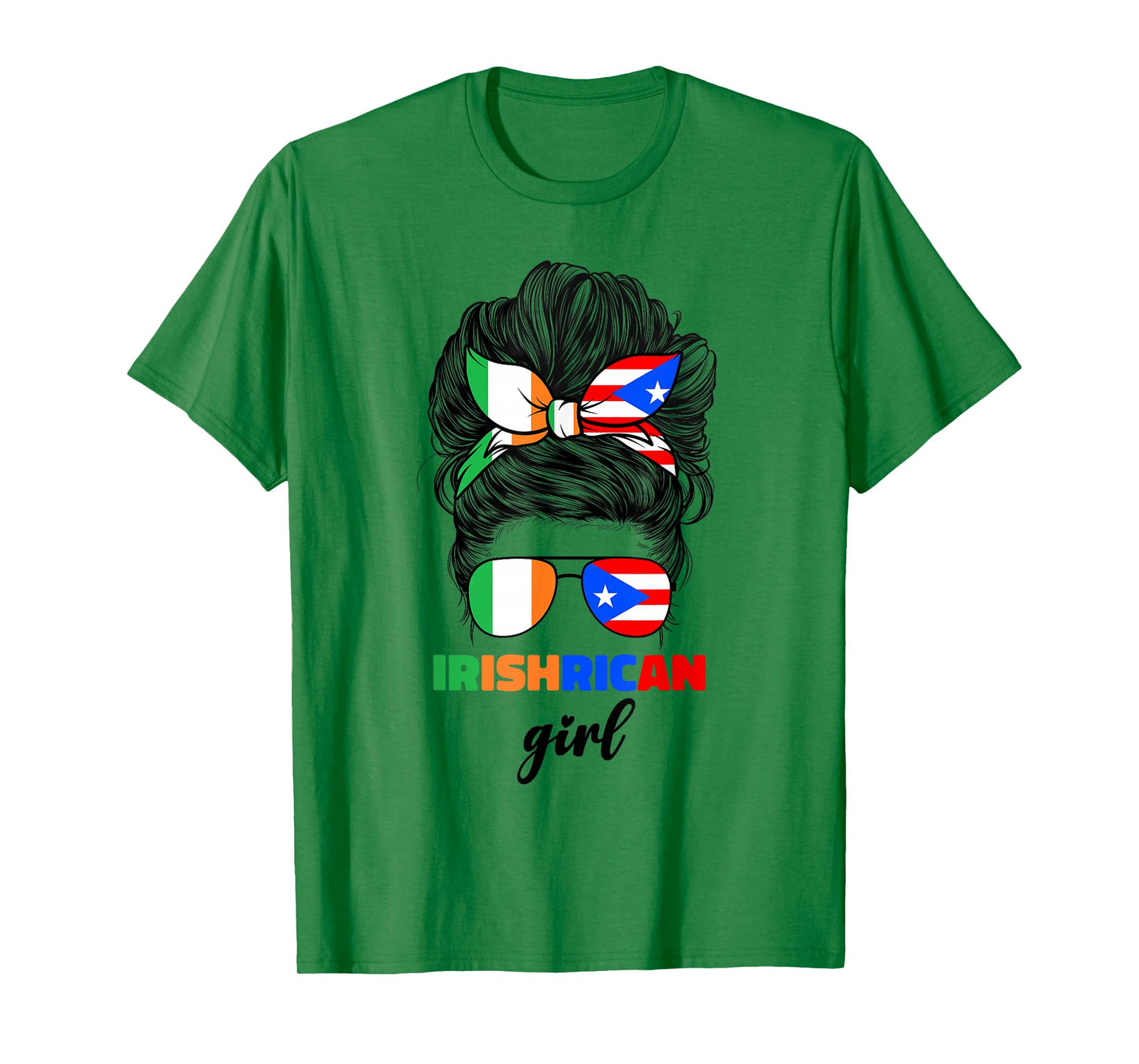 Half Irish And Puerto Rican Rico Ireland Flag Girl For Women T-Shirt