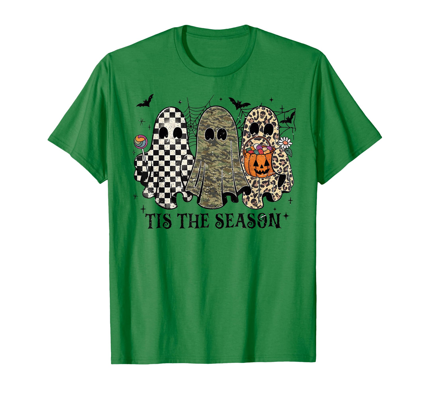 Tis The Season Camo Leopard Ghost Hello Hunting Halloween T-Shirt