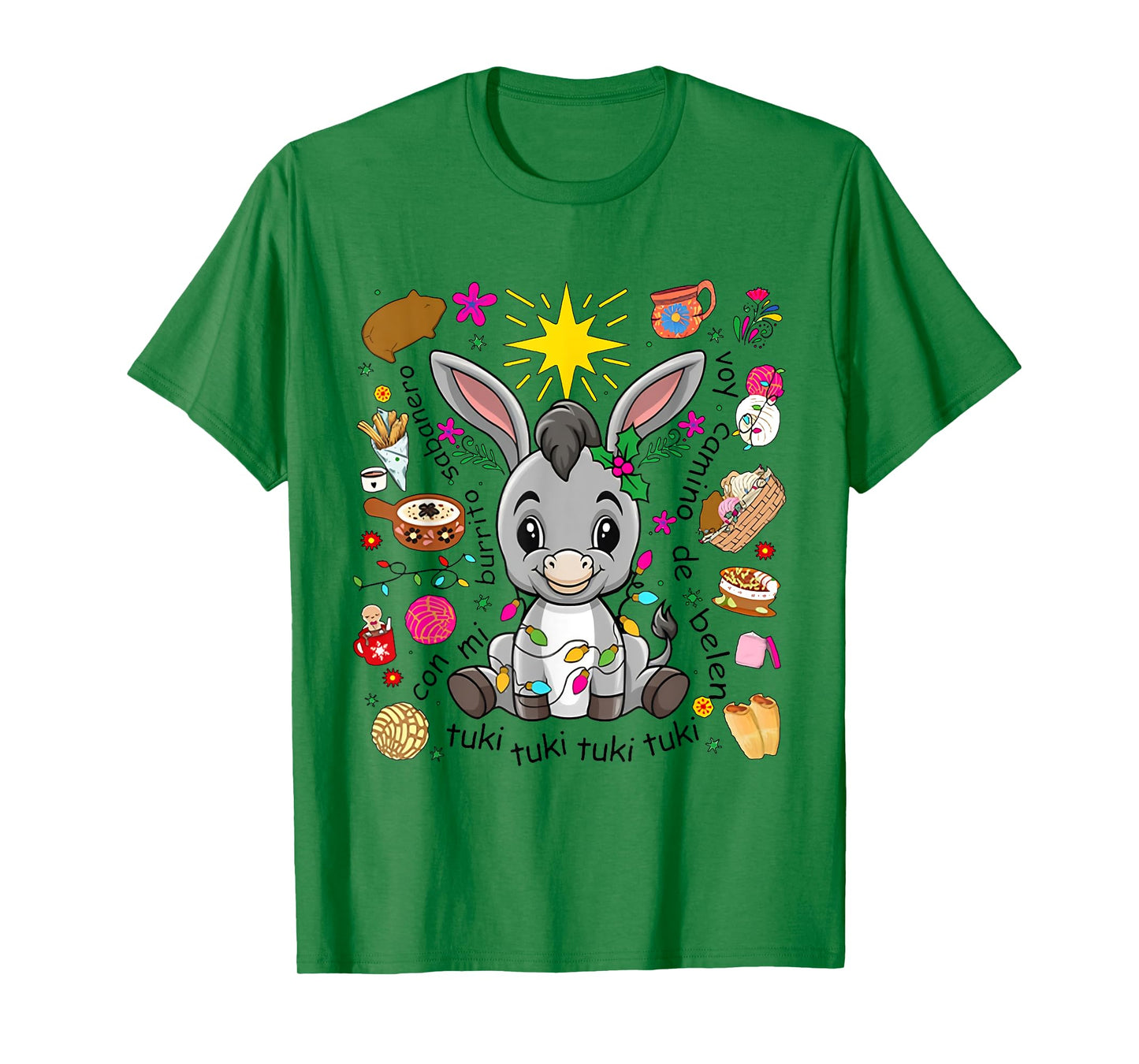Mi Burrito Sabanero Mexican Tuki Tuki Donkey Latino Xmas T-Shirt