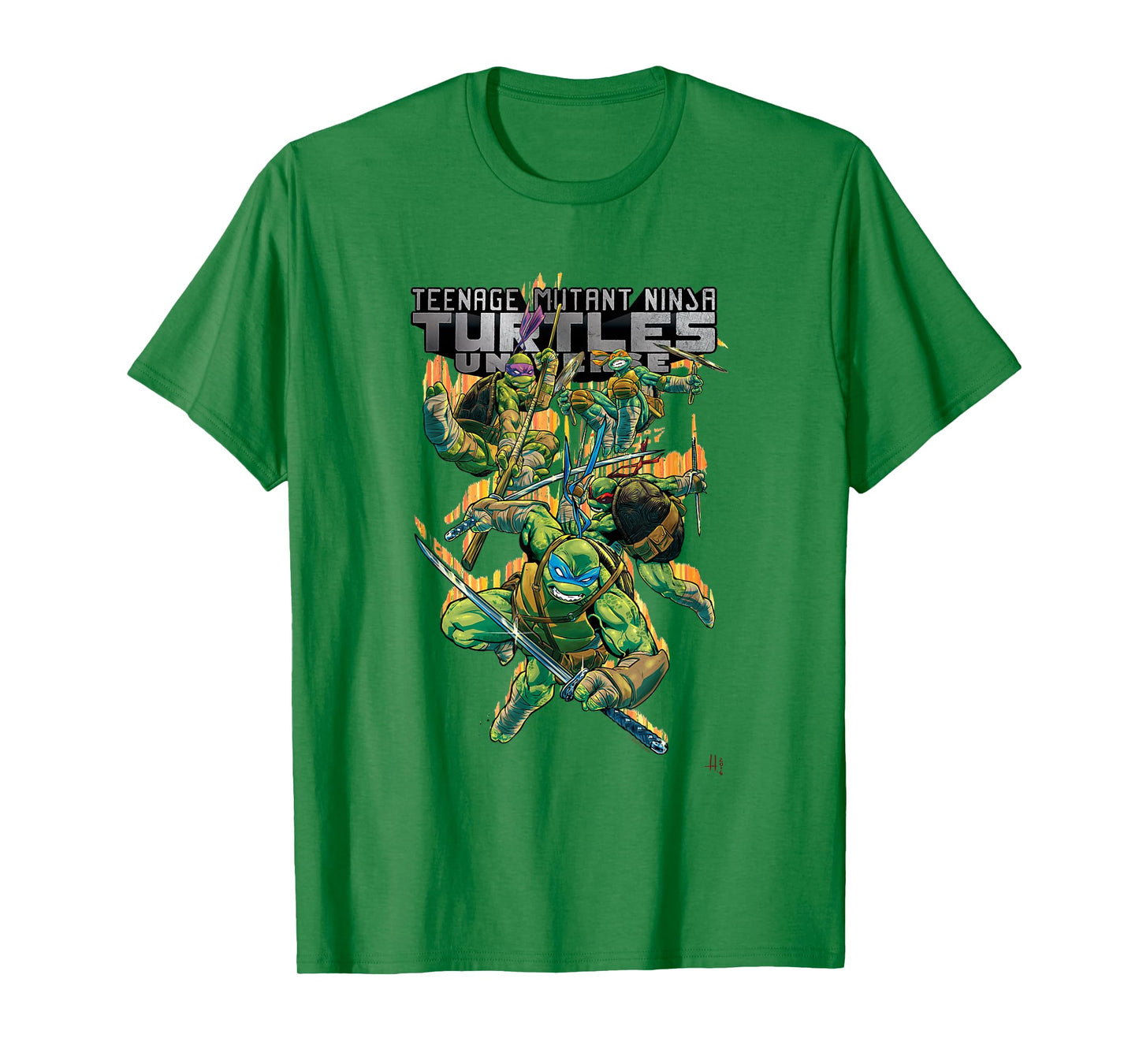 Teenage Mutant Ninja Turtles Colorful Attack Poses Comic T-Shirt