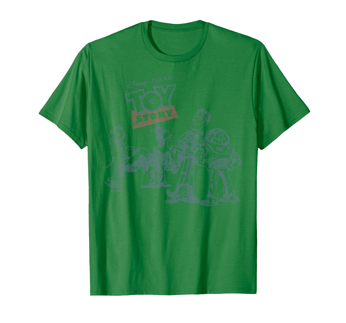 Disney Pixar Toy Story Group Shot Vintage Outlined Portrait T-Shirt