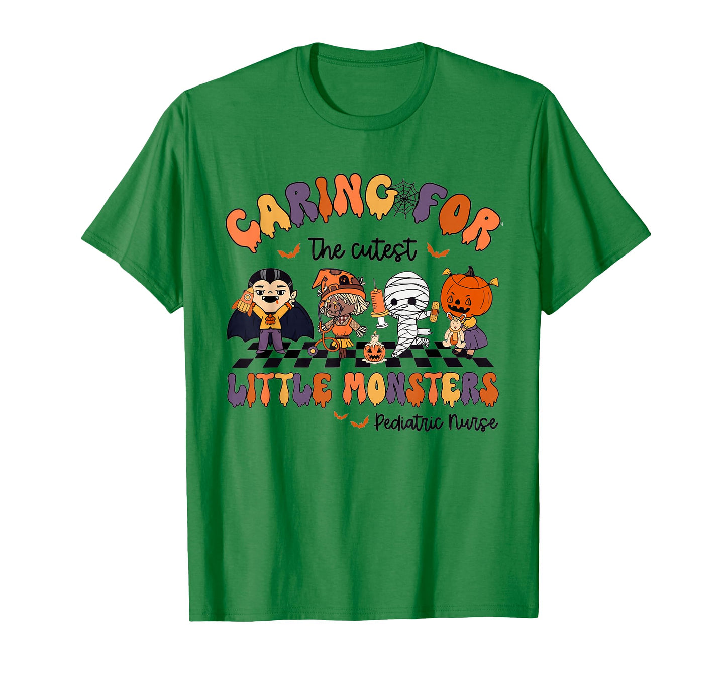 Caring For The Cutest Little Monsters Peds Nurse Halloween T-Shirt