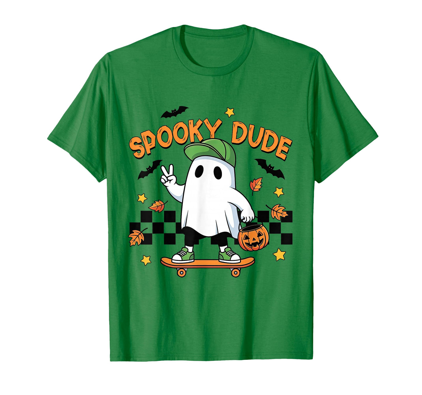 Spooky Dude Ghost Halloween Fall Pumpkin Season Boys Kids T-Shirt