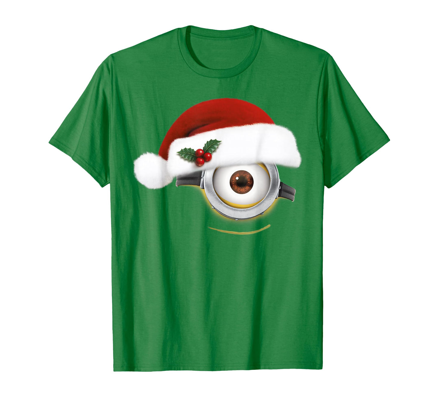 Despicable Me Minions Christmas Santa Hat Big Face T-Shirt