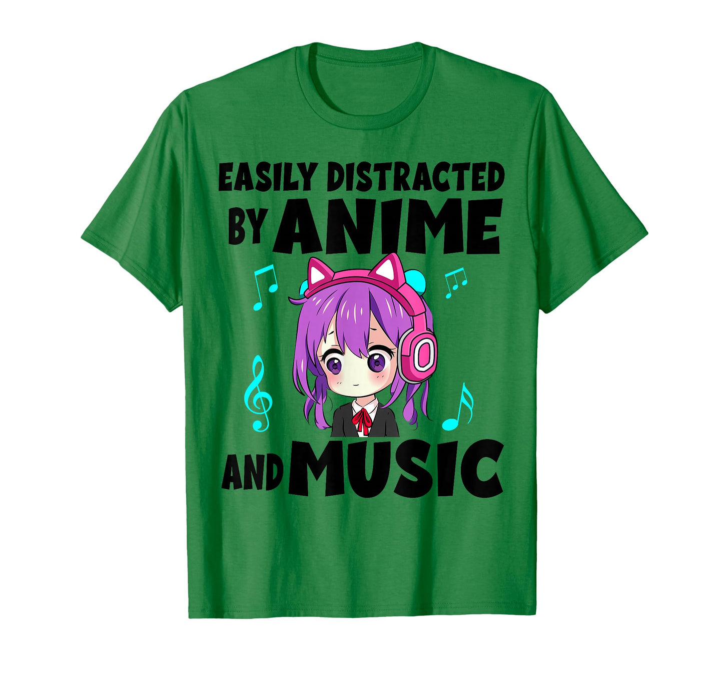 funny Anime and Music Girl for Teen chibi graphic Anime girl T-Shirt