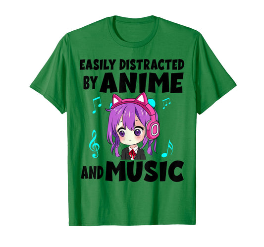 funny Anime and Music Girl for Teen chibi graphic Anime girl T-Shirt