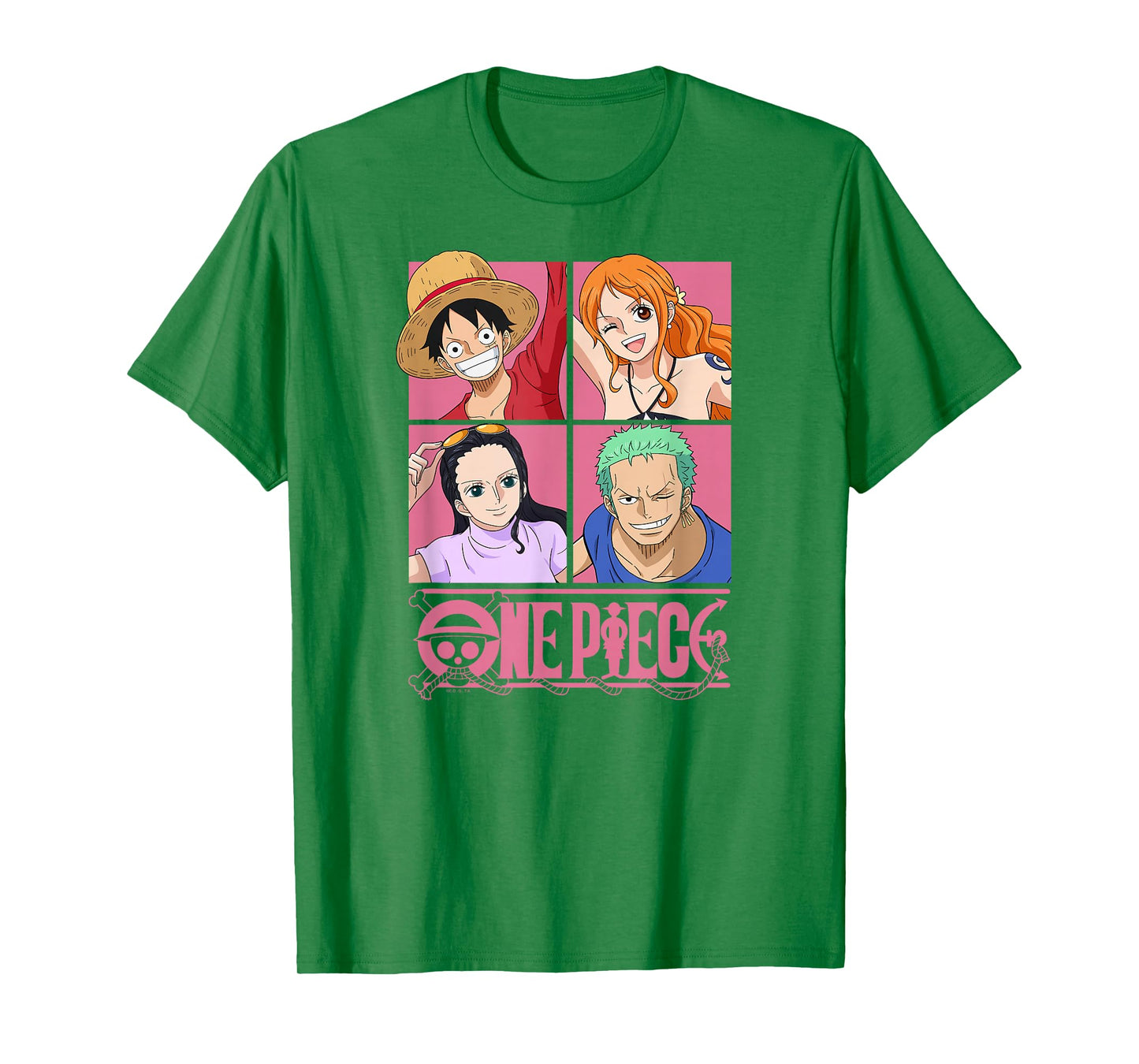 One Piece Anime Straw Hat Crew Pop Art Squares T-Shirt