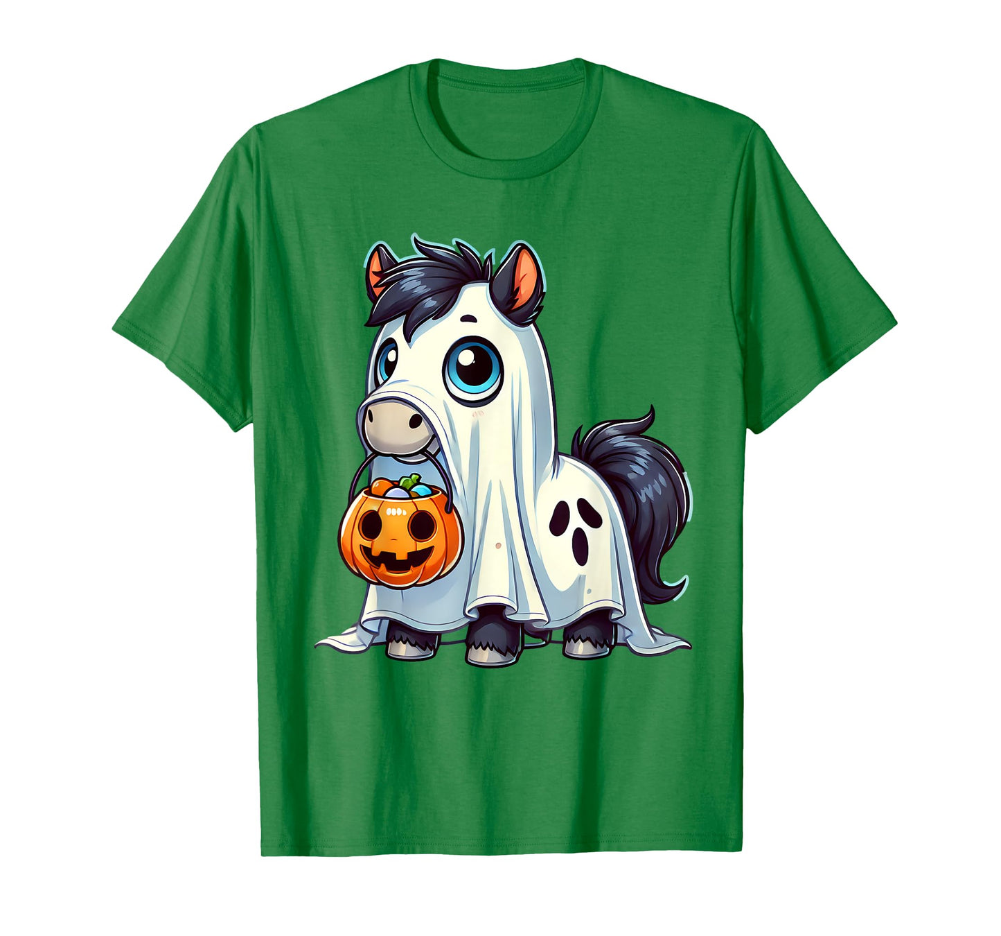 Horse Ghost Halloween Farm Animal Men Women Kids T-Shirt