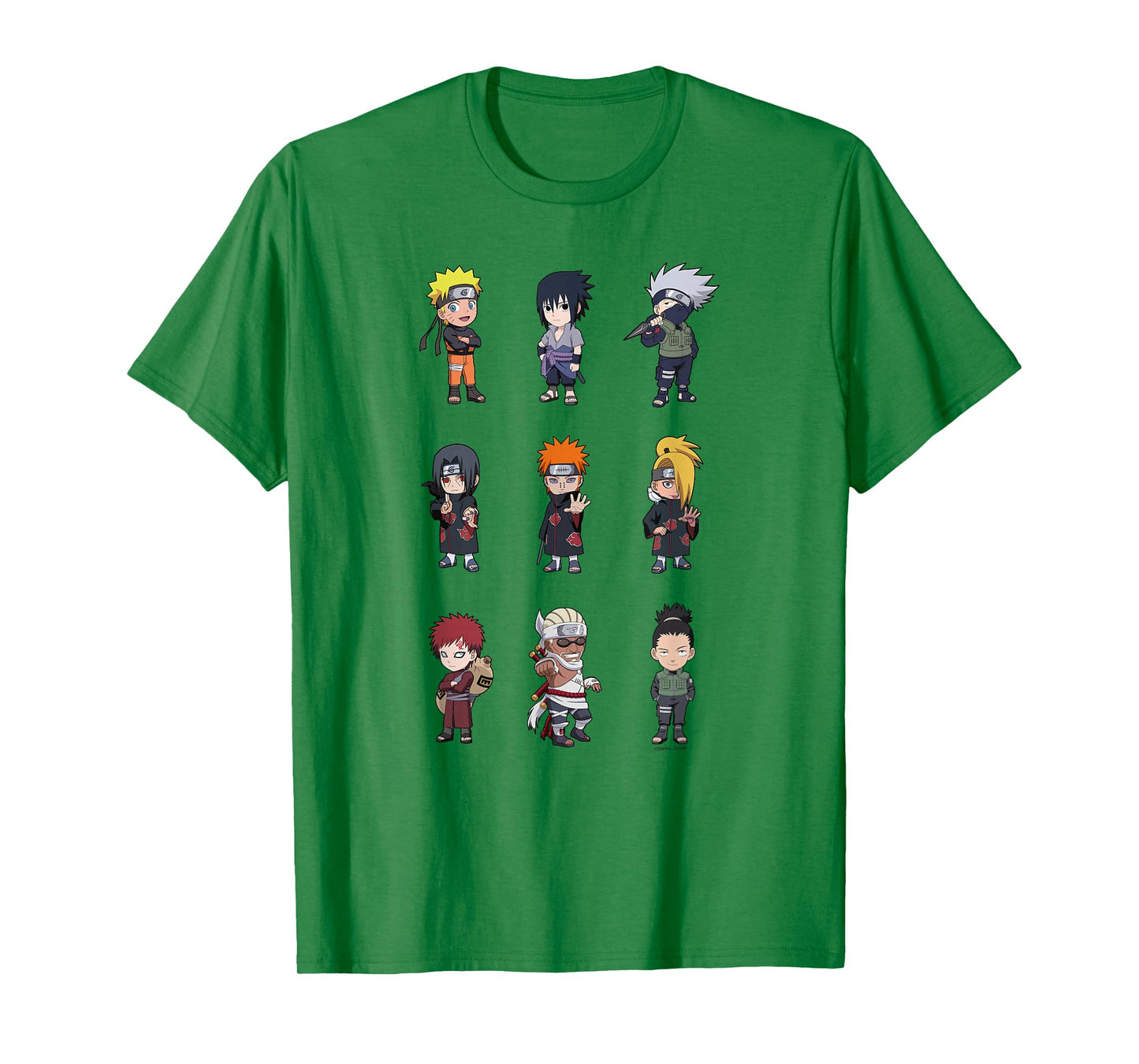 Naruto Shippuden Super Deformed Character Grid Anime T-Shirt
