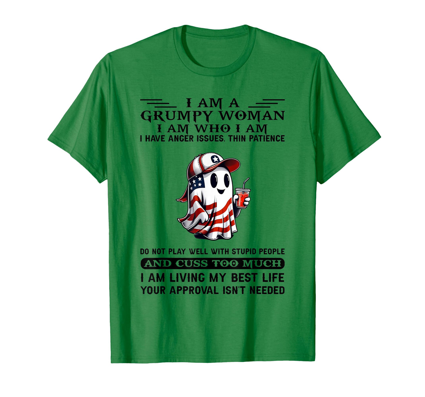 I Am A Grumpy Old Woman I Have Anger Issues Ghost Halloween T-Shirt