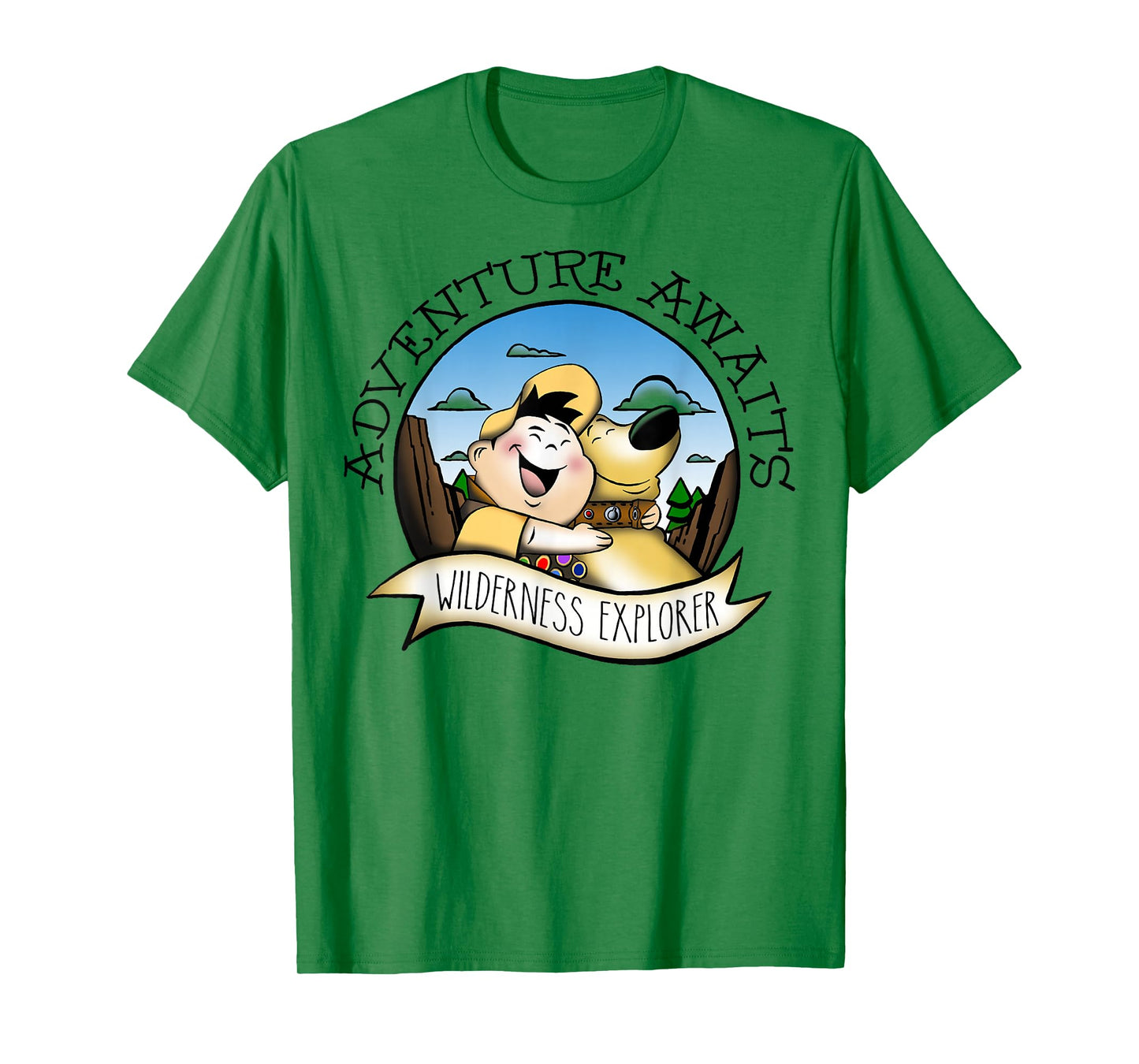 Disney Pixar Up Russell Dug Vintage Hug Graphic T-Shirt T-Shirt