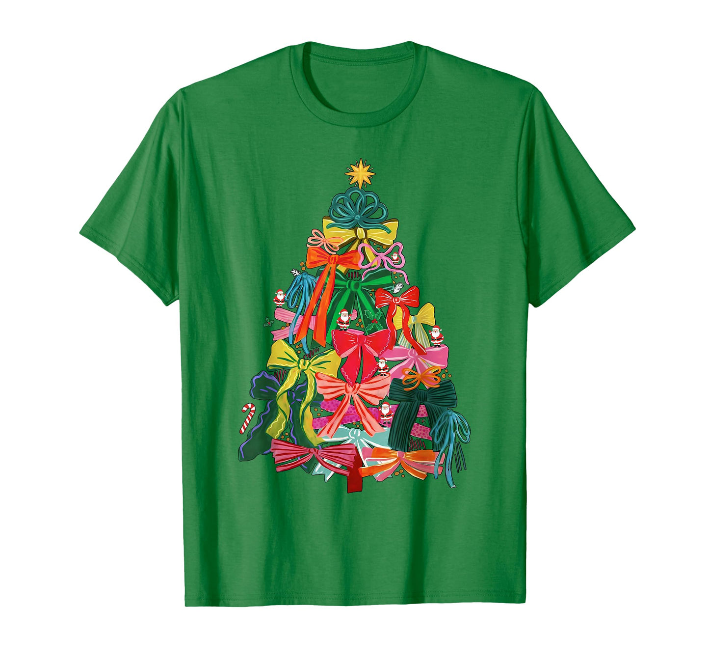Coquette Bow Christmas Tree Xmas Holiday Girly Outfit Women T-Shirt
