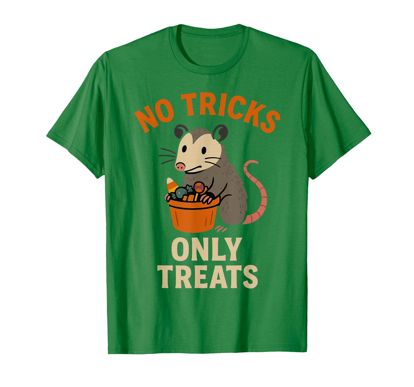 No Tricks Only Treats Cute Vintage Opossum Halloween Retro T-Shirt