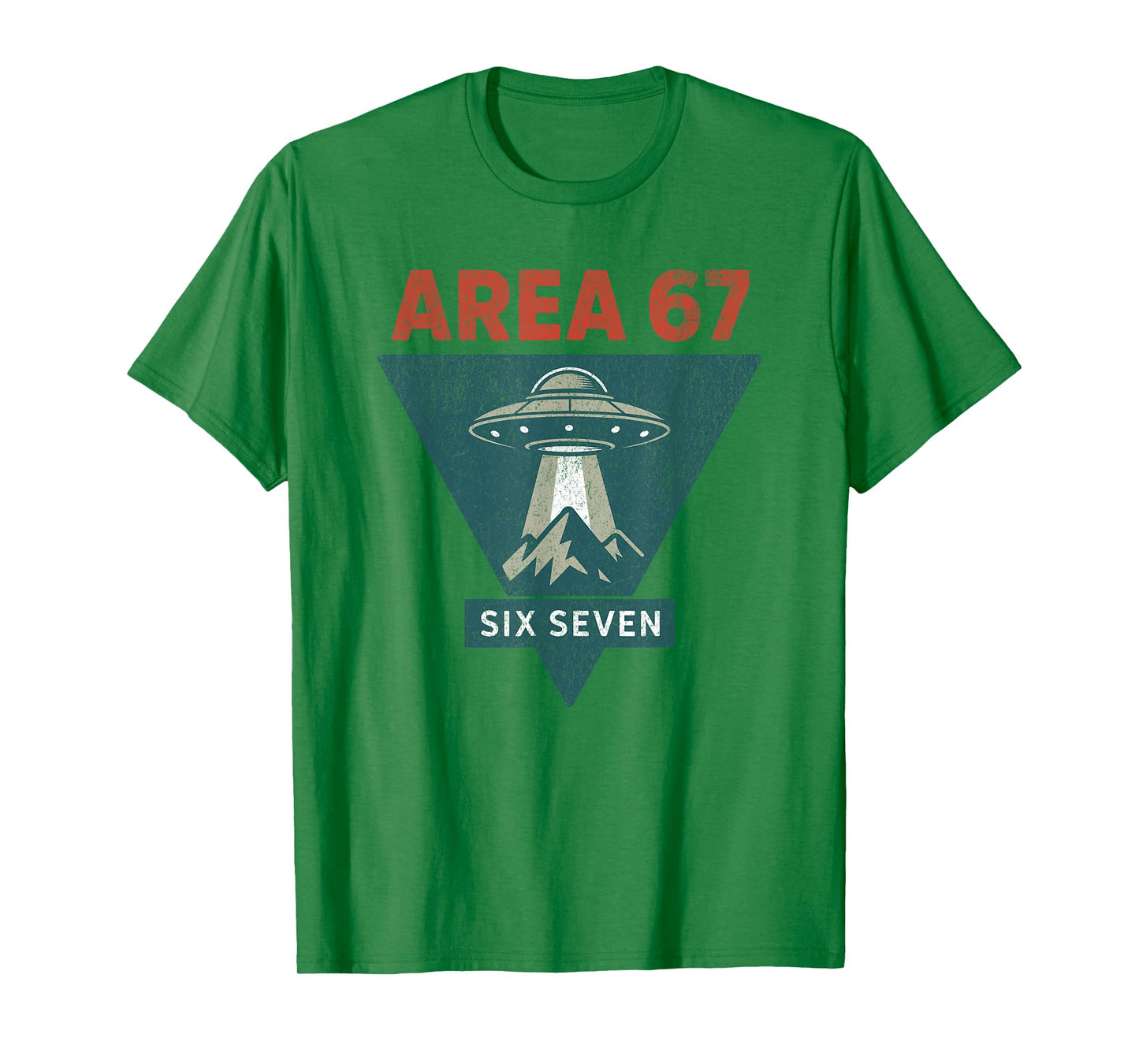 Area 67 Six Seven Alien UFO Funny Brain Rot Meme for Kids T-Shirt
