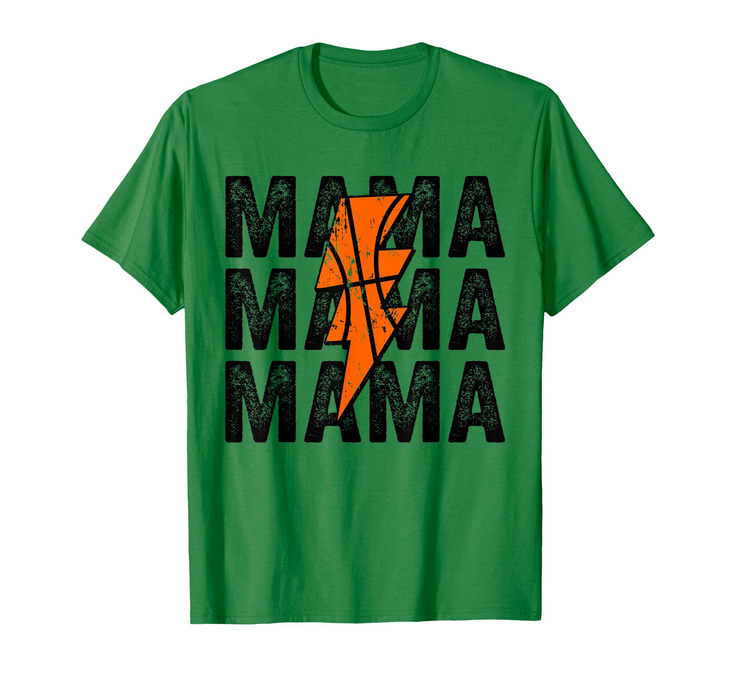 Basketball Mama Distressed Lightning Bolt Mom T-Shirt