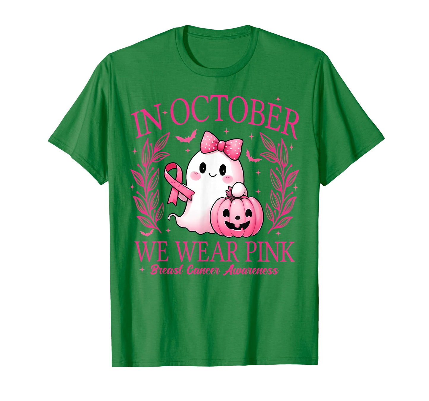 in October We Wear Pink Breast Cancer Awareness T-Shirt