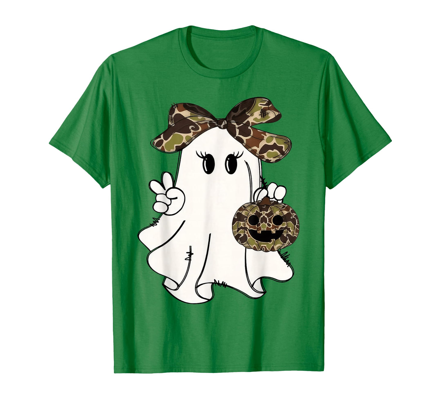 Funny Halloween Camouflage Camo Ghost Hello Hunting Season T-Shirt