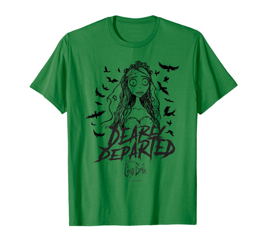 Corpse Bride Dearly Departed Black Bat Outline Movie T-Shirt