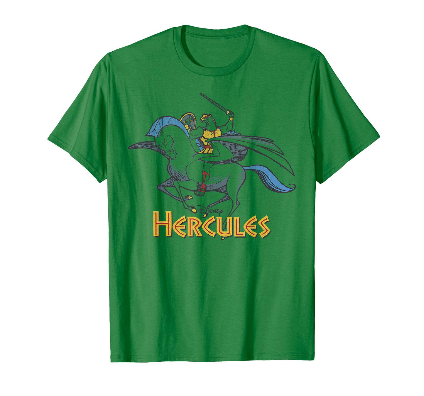 Disney Hercules Distressed Riding Pegasus Graphic T-Shirt T-Shirt