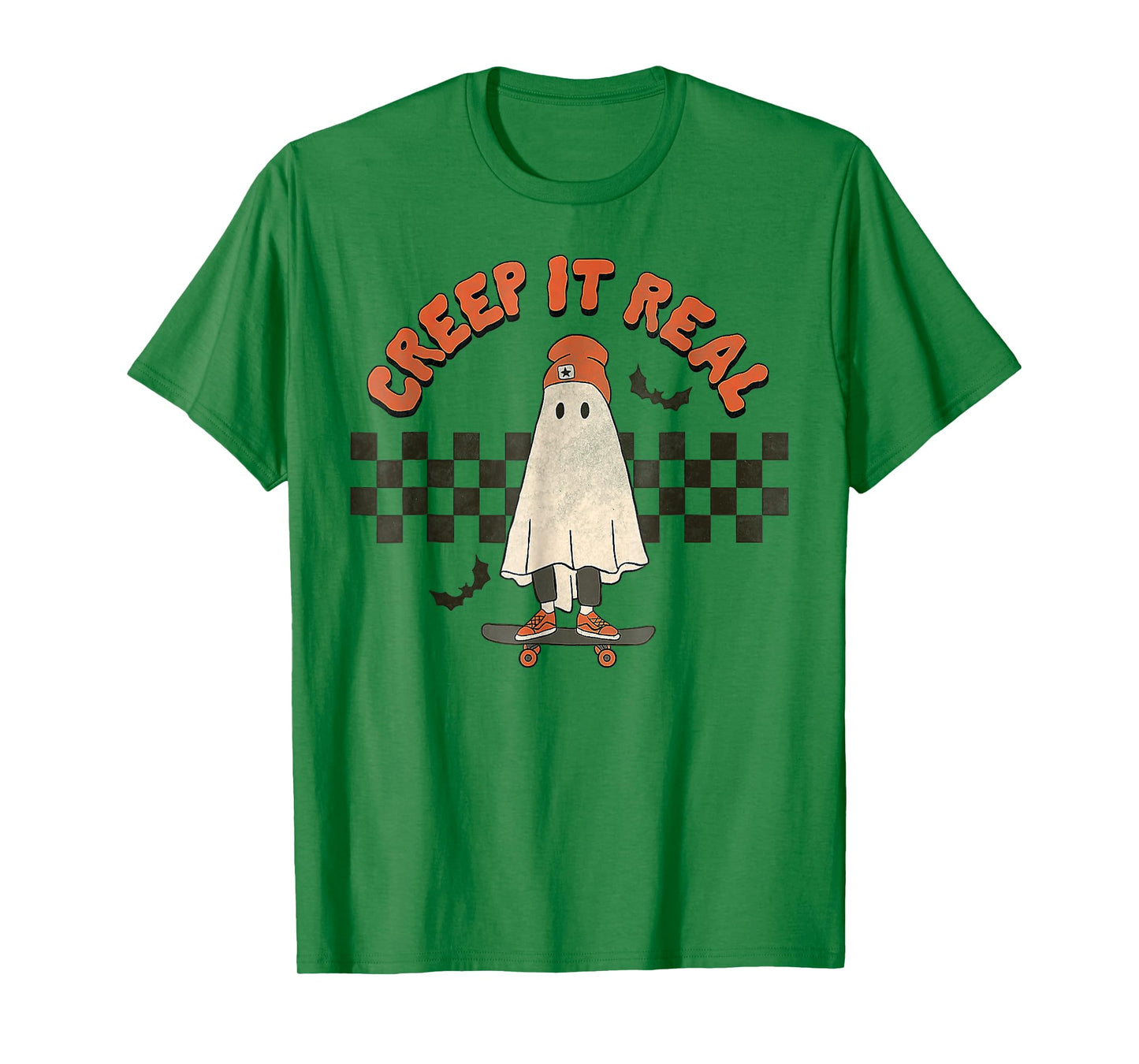 Halloween Creep It Real Skateboarding Ghost T-Shirt