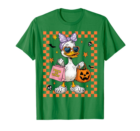 Silly Goose Coquette Bow Trick Or Treat Girl Women Halloween T-Shirt