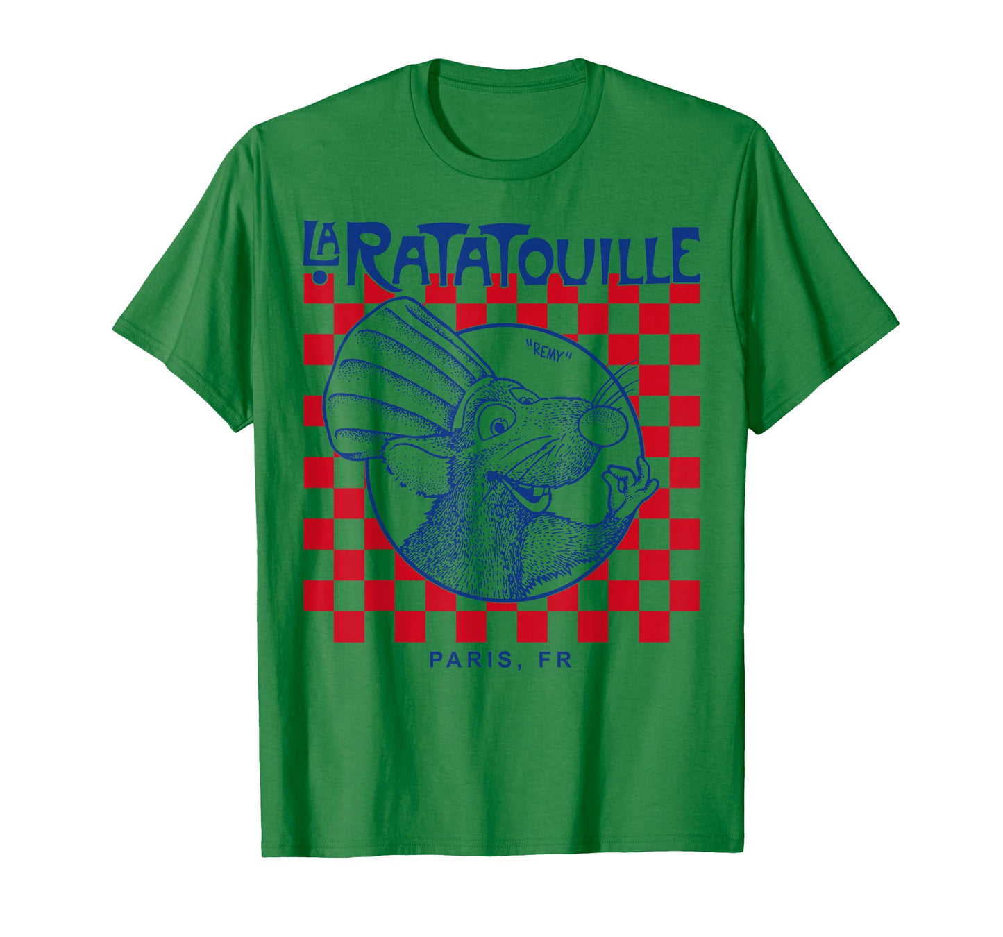 Disney Pixar Ratatouille Remy Paris Checkerboard Vintage T-Shirt