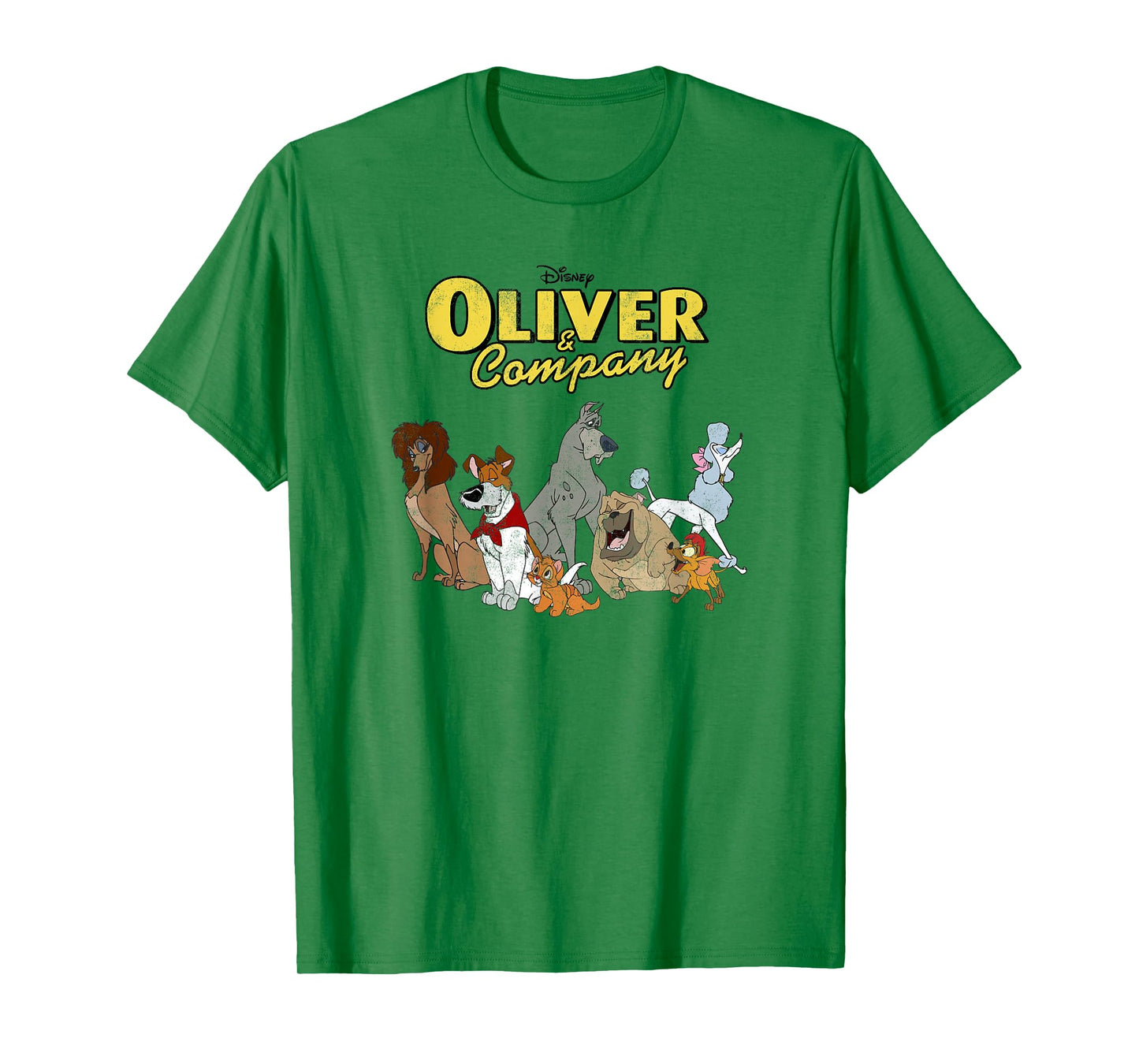 Disney Oliver & Company Group Shot Dog Gang Logo T-Shirt