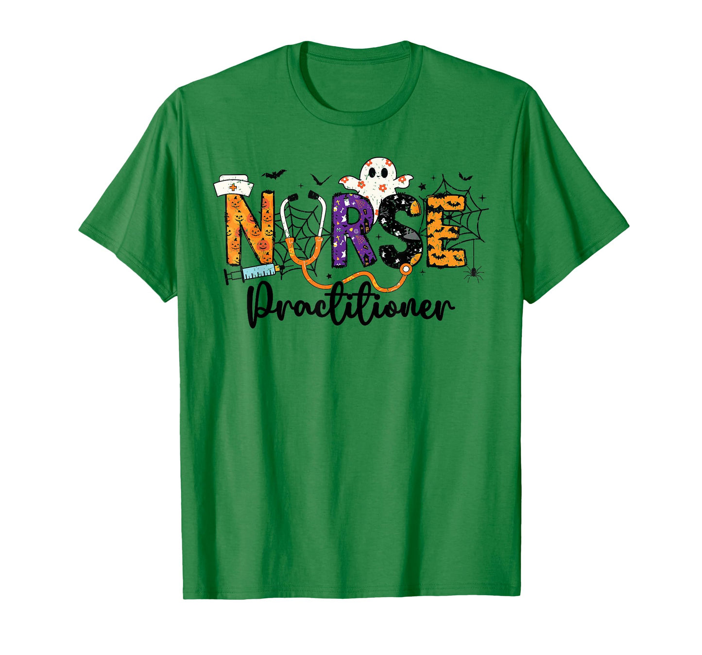 Practitioner Nurse NP Ghost Halloween Nursing Women Girls T-Shirt