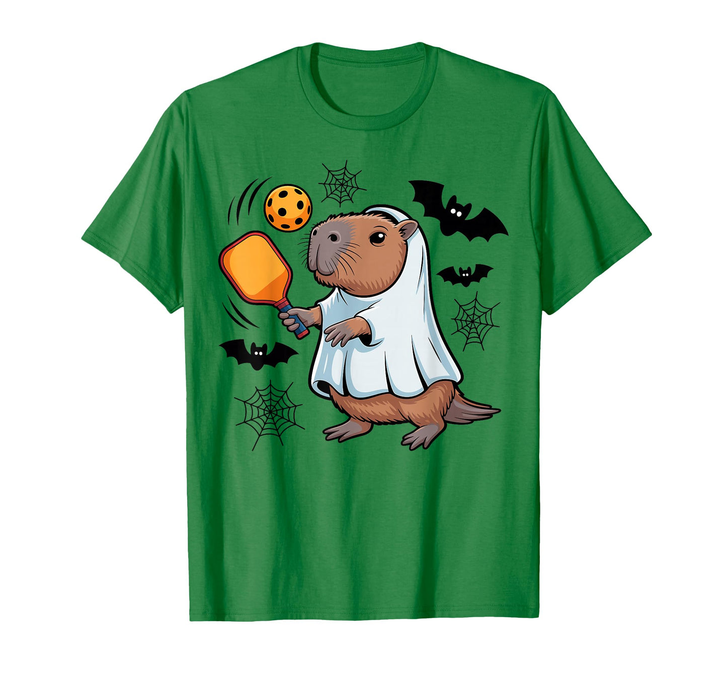 Pickleball Halloween Pumpkin Ghost Dinking Crew T-Shirt