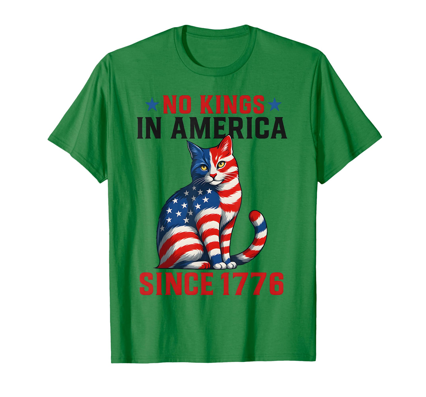 No Kings in America Since 1776 Distressed USA Flag Vintage T-Shirt