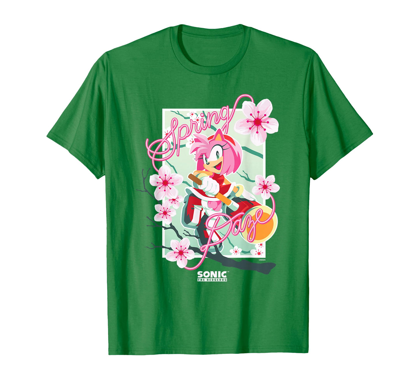 Sonic The Hedgehog Spring Days Cute Floral Amy Big Poster T-Shirt