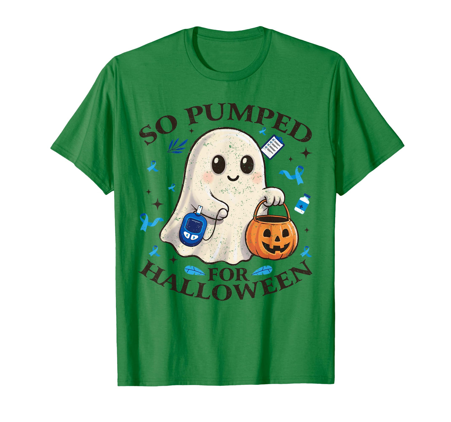 So Pumped Halloween T1D Cute Ghost Type 1 Diabetes Awareness T-Shirt