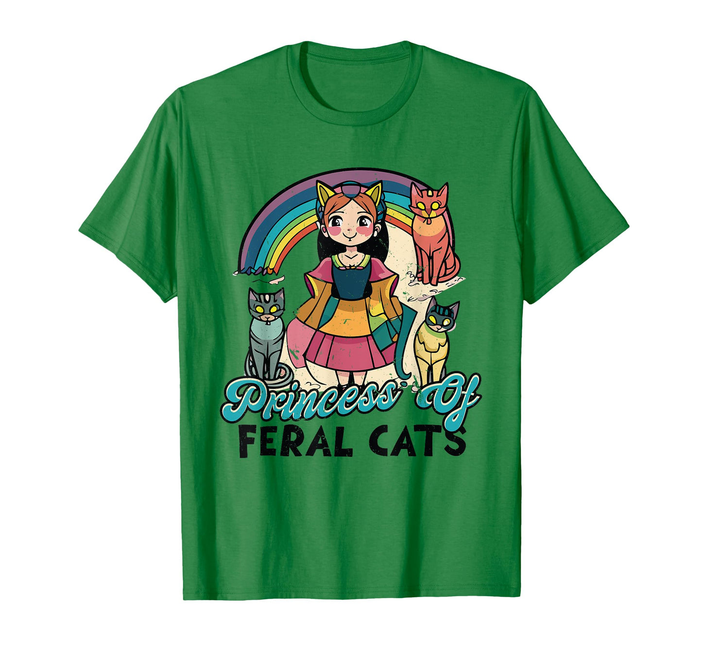 Anime Princess Of Feral Cats Manga Otaku Cat Kitten Lover T-Shirt
