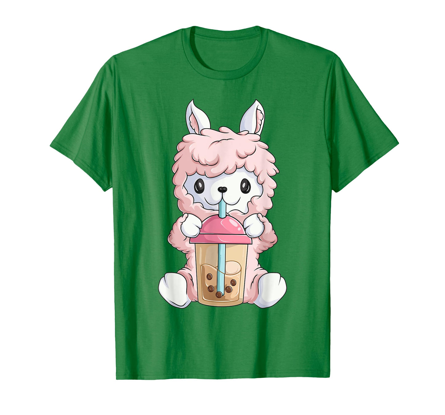 Kawaii Anime Llama Shirt For Women Girls, Boba Bubble Tea T-Shirt