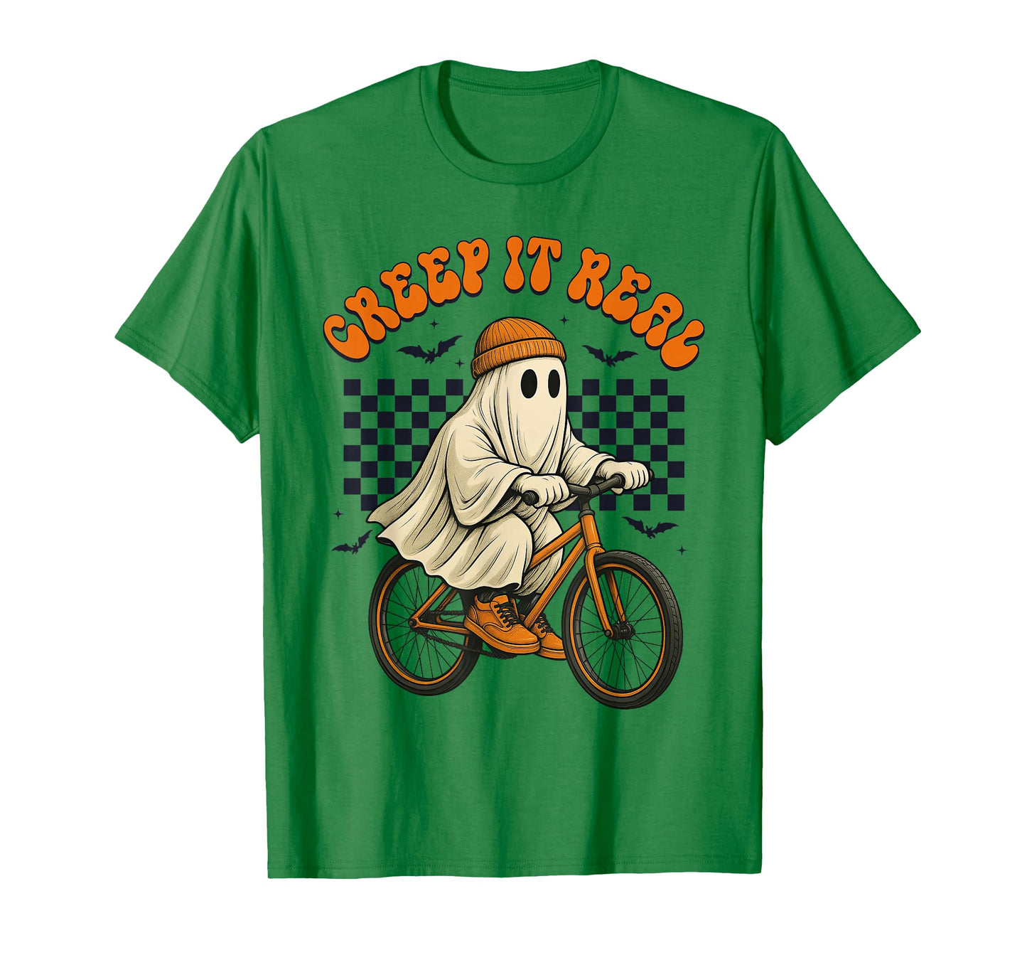Creep It Real Ghost Riding Bike Halloween Costume T-Shirt