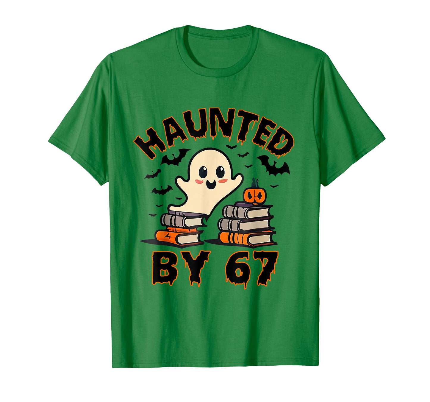 Haunted by 67 Funny Teacher Ghost Pumpkin Halloween Costume T-Shirt