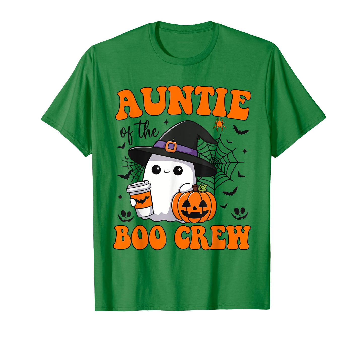 Auntie Boo Crew Groovy Ghost Matching Family Halloween T-Shirt