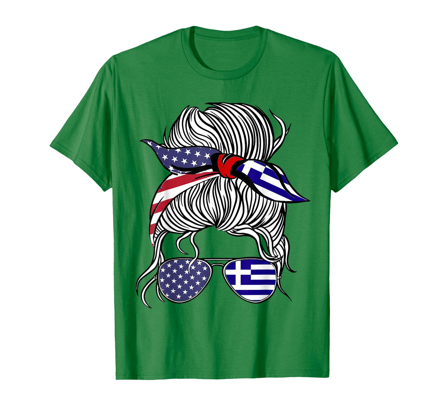 American Greek Patriot Flag Women Girl Greece Grown T-Shirt