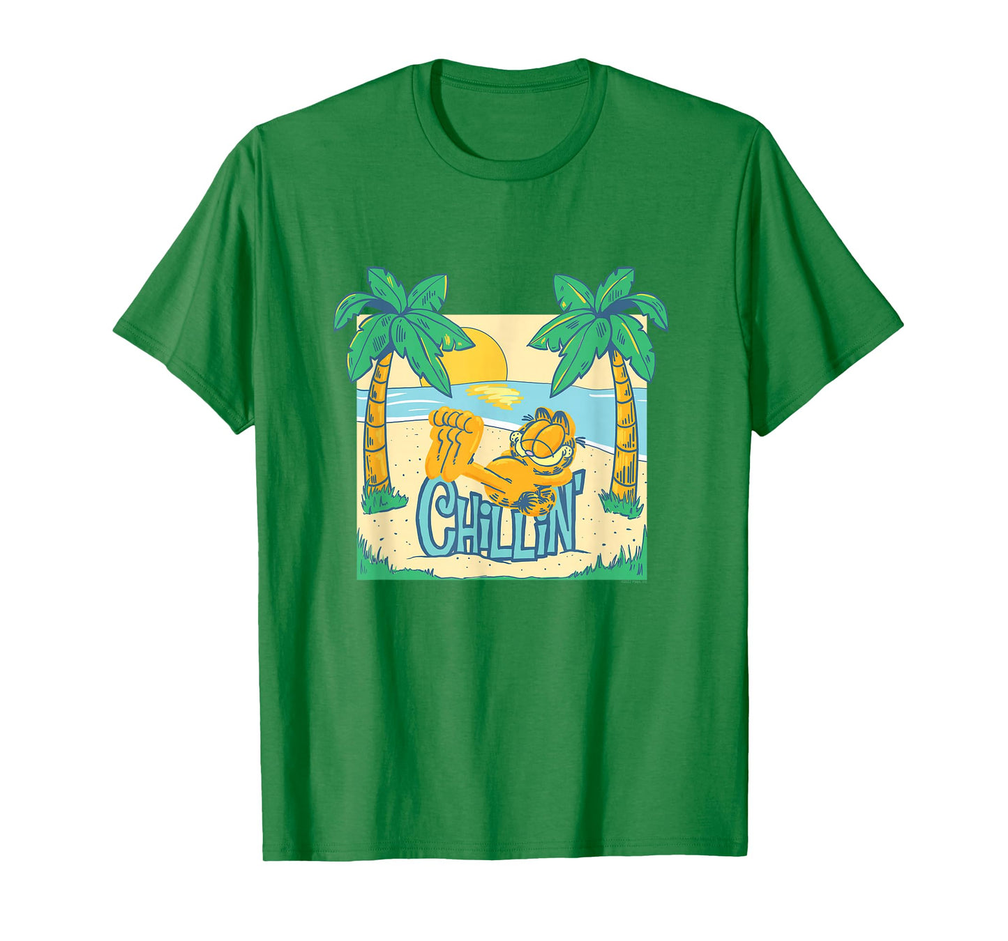 Garfield Chillin' at the Beach Summertime Cartoon Cat T-Shirt