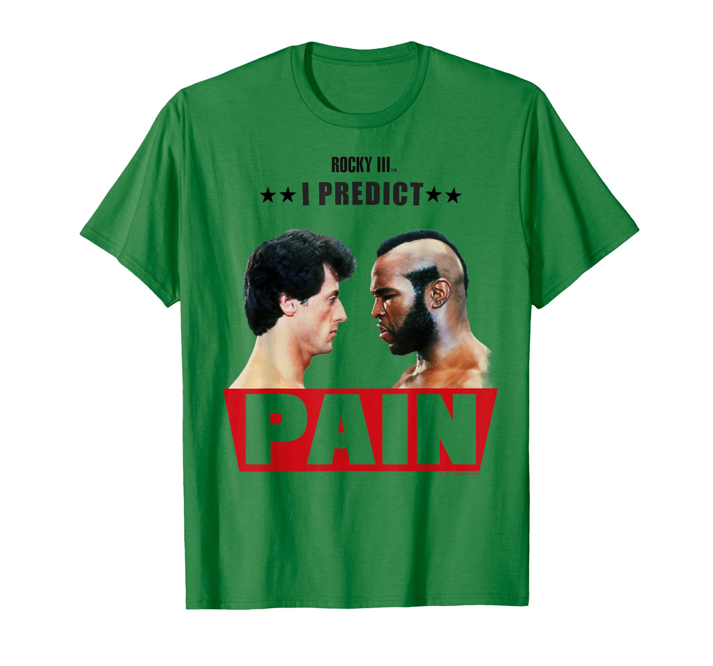 Rocky 3 I Predict Pain Rocky and Clubber Face Off Portrait T-Shirt