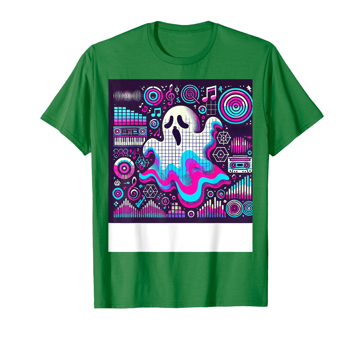 Ghost Trippy Vaporwave Halloween Techno Rave EDM Music Party T-Shirt