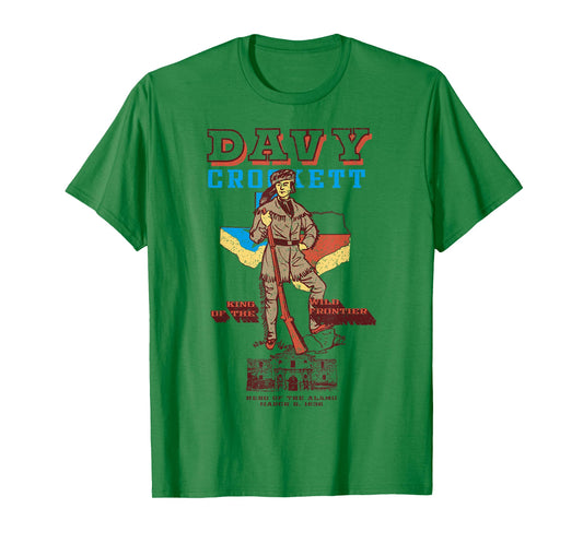 Davy Crockett Texas Alamo Cowboy Vintage Souvenir T-Shirt
