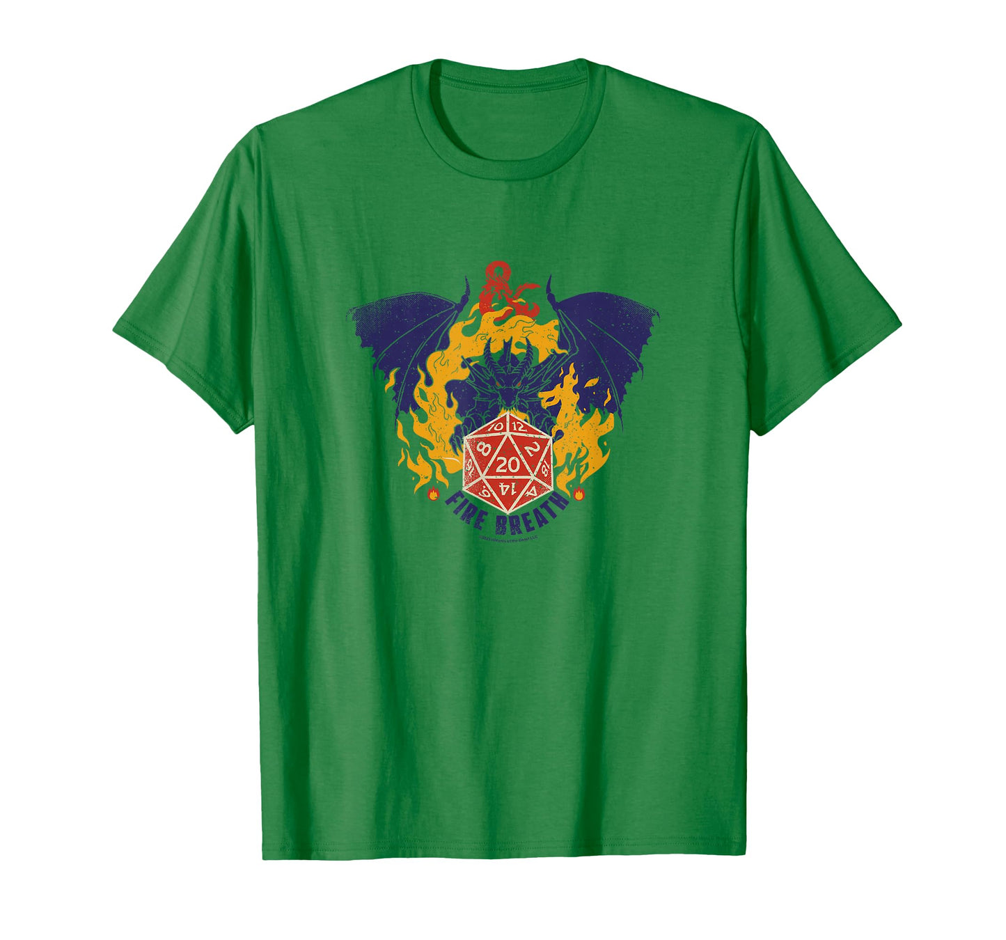 Dungeons & Dragons Fire Breath Dragon Flames Dice Logo T-Shirt
