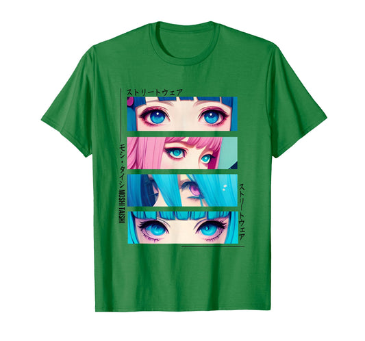 Anime Girl Eyes Japanese Aesthetic Kawaii Pastel Otaku T-Shirt