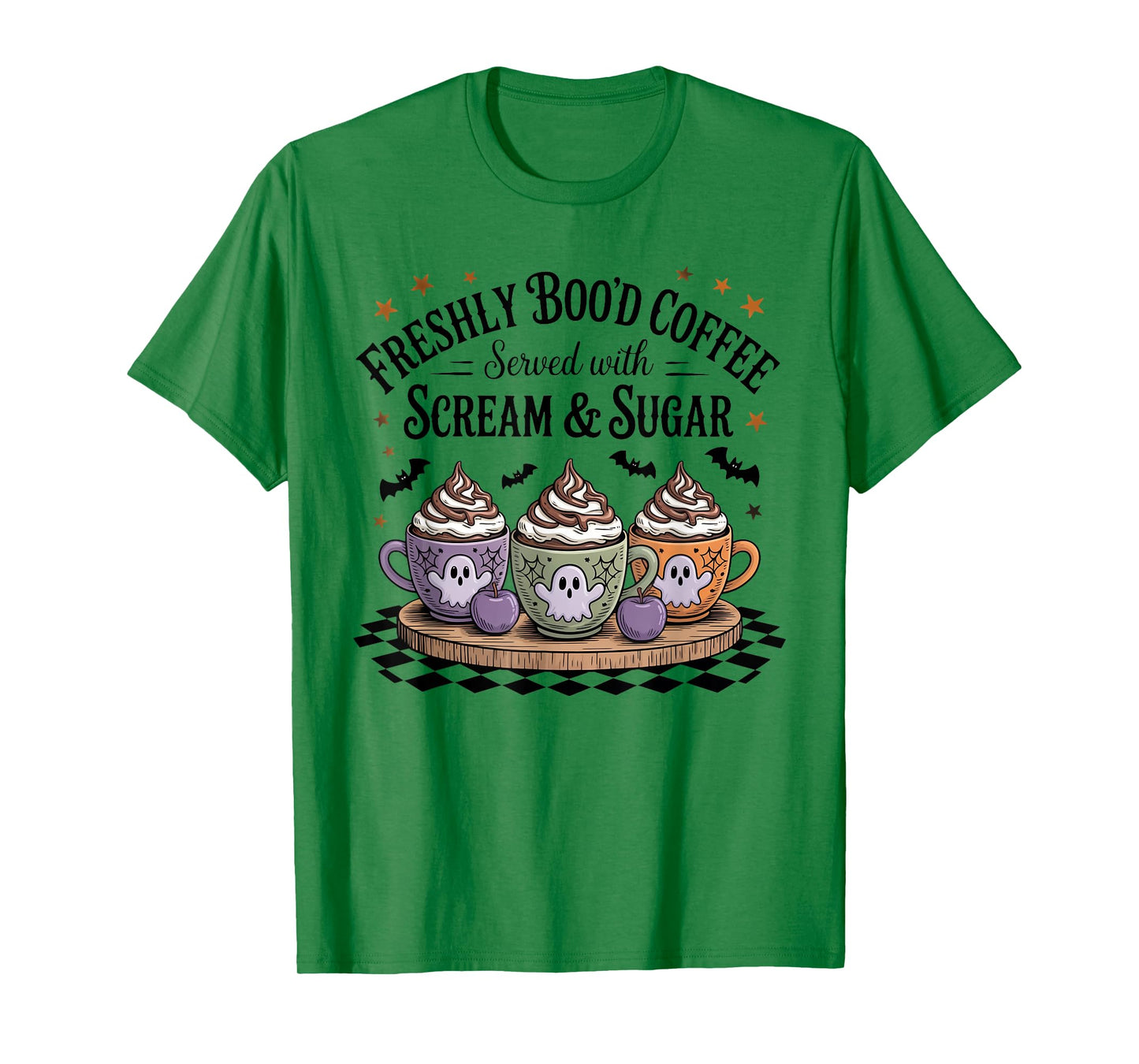 Retro Freshly Boo'd Coffee Lovers Boujee Ghost Halloween T-Shirt