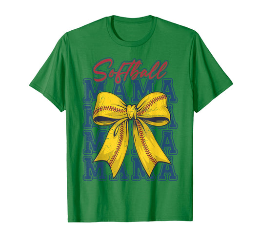 Softball Coquette Bow Softball Mom Game Day Softball Mama T-Shirt