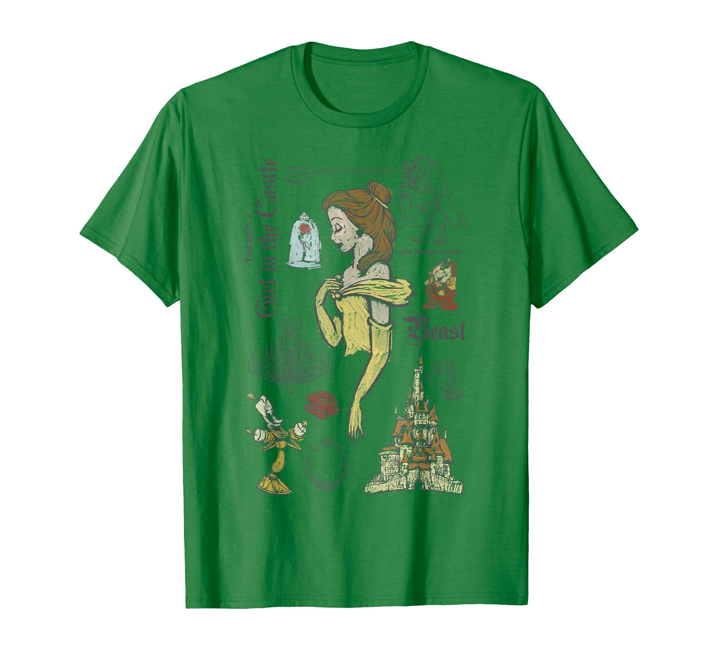 Disney Beauty And The Beast Characters Sketched T-Shirt T-Shirt