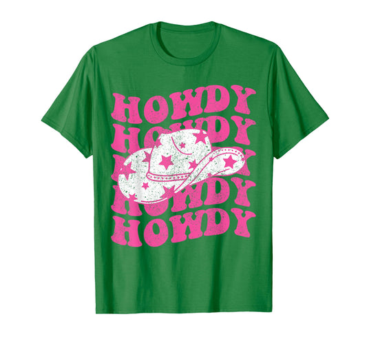 Howdy Southern Western Girl Country Rodeo Pink Cowgirl Women T-Shirt