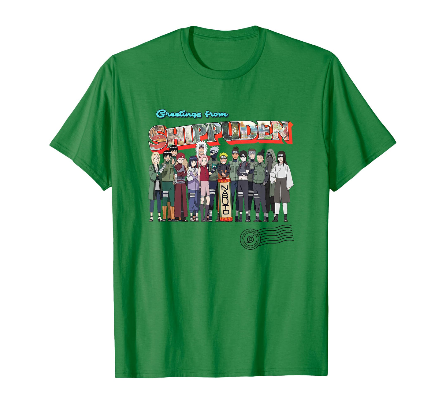 Naruto Shippuden Greetings Hidden Leaf Destination Anime T-Shirt